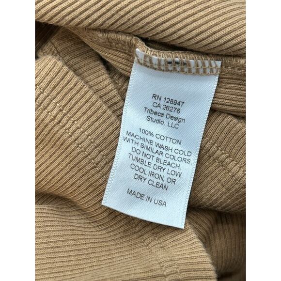 Nili Lotan Womens Henley Long Sleeve T-Shirt Crew Neck Ribbed Knit Brown Size M - Picture 4 of 7